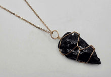 Load image into Gallery viewer, Elegant Black Tourmaline Crystal Necklace - 18 Inches, Gold Tone