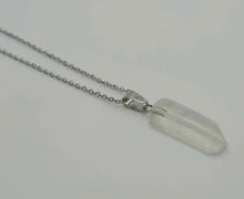 Load image into Gallery viewer, Clear Quartz Handmade Point Necklace Hexagon Chain Pendant Silver