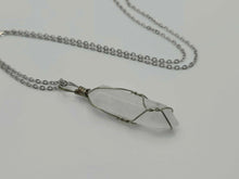 Load image into Gallery viewer, Clear Quartz Handmade Point Necklace Hexagon Chain Pendant