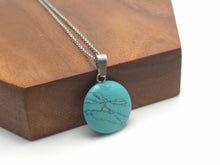 Load image into Gallery viewer, Elegant Turquoise Crystal Necklace - 18 Inches, Silver Tone Turquoise Necklace