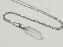 Load image into Gallery viewer, Clear Quartz Handmade Point Necklace Hexagon Chain Pendant Silver