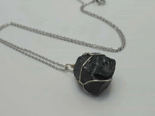 Load image into Gallery viewer, Natural Raw black tourmaline pendant necklace Wire wrapped