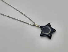 Load image into Gallery viewer, Elegant Black Obsidian Star Necklace For Every Occasion Silver Tone
