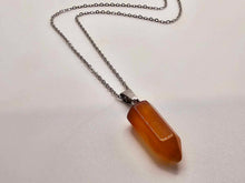 Load image into Gallery viewer, Radiant Carnelian Point Necklace - Silver Tone
