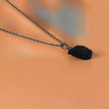 Load image into Gallery viewer, Natural Raw black tourmaline pendant necklace Sterling Silver