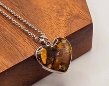 Load image into Gallery viewer, Radiant Tiger Eye Heart Necklace: A Symbol of Strength and Beauty