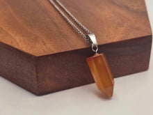 Load image into Gallery viewer, Radiant Carnelian Point Necklace - Silver Tone