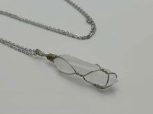 Load image into Gallery viewer, Clear Quartz Handmade Point Necklace Hexagon Chain Pendant