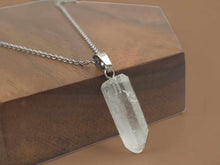 Load image into Gallery viewer, Clear Quartz Handmade Point Necklace Hexagon Chain Pendant Silver