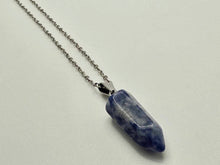 Load image into Gallery viewer, Blue Sodalite Point Necklace - Serenity in Silver Perfect gift for him