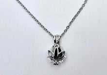 Load image into Gallery viewer, Gourgeus Moldavite Lotus Necklace Silver Tone Daily necklace Daily Cage necklace
