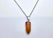 Load image into Gallery viewer, Radiant Carnelian Point Necklace - Silver Tone