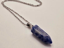 Load image into Gallery viewer, Blue Sodalite Point Necklace - Serenity in Silver Perfect gift for him
