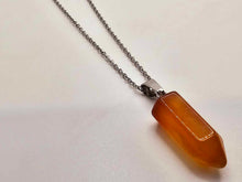 Load image into Gallery viewer, Radiant Carnelian Point Necklace - Silver Tone