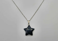 Load image into Gallery viewer, Elegant Black Obsidian Star Necklace For Every Occasion Silver Tone