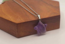 Load image into Gallery viewer, Elegant Amethyst Star Necklace - Silver Tone for Every Occasion Silver Tone