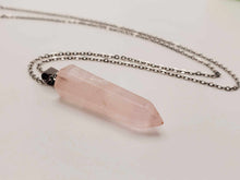 Load image into Gallery viewer, Ethereal Rose Quartz Point Necklace Gift for him Gift For her 18 Inches