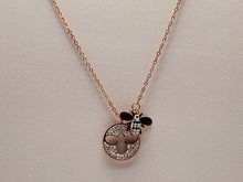 Load image into Gallery viewer, Elegance Redefined: Bute Bee Pendant Necklace in Rose Gold Tone