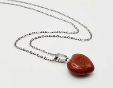 Load image into Gallery viewer, Elegant Heart-Shaped Gold Sandstone Necklace - Perfect for Daily Wear