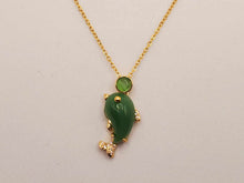 Load image into Gallery viewer, Elegant 18 Inch Gold Tone Necklace with Green Aventurine Dolphin Pendant - Perfect Gift for Her