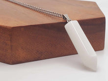 Load image into Gallery viewer, Elegant Milky Quartz Point Necklace - 18 Inches Silver Tone