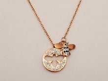 Load image into Gallery viewer, Elegance Redefined: Bute Bee Pendant Necklace in Rose Gold Tone