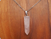 Load image into Gallery viewer, Ethereal Rose Quartz Point Necklace Gift for him Gift For her 18 Inches