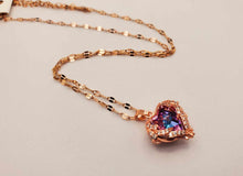 Load image into Gallery viewer, Elegant 18-Inch Rose Gold Heart Pendant Necklace: A Timeless Gift for Her