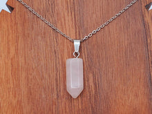 Load image into Gallery viewer, Elegant 18-Inch Silver Tone Rose Quartz Point Necklace - Perfect for Daily Wear