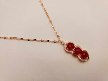 Load image into Gallery viewer, Radiant Elegance: 18-Inch Gold Tone Carnelian Necklace 3 beads