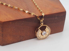Load image into Gallery viewer, Elegant Greek Pendant Necklace: 18-Inch Rose Gold Beauty A Stylish Statement Piece
