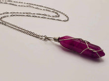 Load image into Gallery viewer, Elegant Silver-Tone Purple Garnet Agate Point Necklace - Perfect Daily