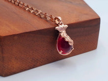 Load image into Gallery viewer, Daily Necklace: 18-Inch Carnelian Pendant in Cute Golden Bag Shape - Perfect Gift for Her