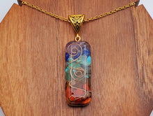 Load image into Gallery viewer, 7 Chakras Orgonite Necklace: Daily Necklace Orogonite Orgone necklace