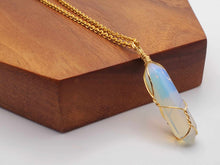 Load image into Gallery viewer, Opal Wire Wrapped Necklace: Daily Wear, Perfect Gift for Her or Him Opalite
