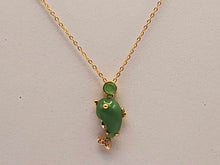Load image into Gallery viewer, Elegant 18 Inch Gold Tone Necklace with Green Aventurine Dolphin Pendant - Perfect Gift for Her