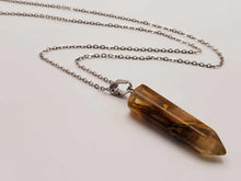 Load image into Gallery viewer, Elegant Silver Tone Agate Point Necklace Gift for him Gift for her