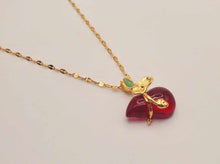 Load image into Gallery viewer, Carnelian Pendant Necklace Gold Tone Powerful Crystal Necklace