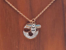Load image into Gallery viewer, Elegance Redefined: Bute Bee Pendant Necklace in Rose Gold Tone