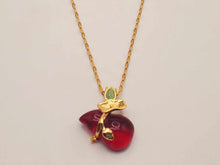 Load image into Gallery viewer, Carnelian Pendant Necklace Gold Tone Powerful Crystal Necklace