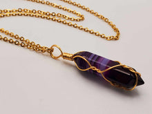 Load image into Gallery viewer, Elegant Silver-Tone Purple Agate Point Necklace - Perfect Gift for her For him
