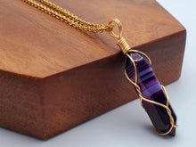 Load image into Gallery viewer, Elegant Silver-Tone Purple Agate Point Necklace - Perfect Gift for her For him