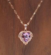 Load image into Gallery viewer, Elegant 18-Inch Rose Gold Heart Pendant Necklace: A Timeless Gift for Her