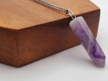 Load image into Gallery viewer, Silver Tone Amethyst Point Necklace - Daily Wear, Perfect Gift for Her or Him Unisex,