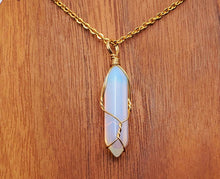 Load image into Gallery viewer, Opal Wire Wrapped Necklace: Daily Wear, Perfect Gift for Her or Him Opalite