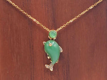 Load image into Gallery viewer, Elegant 18 Inch Gold Tone Necklace with Green Aventurine Dolphin Pendant - Perfect Gift for Her