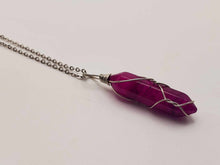 Load image into Gallery viewer, Elegant Silver-Tone Purple Garnet Agate Point Necklace - Perfect Daily