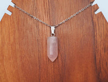 Load image into Gallery viewer, Elegant 18-Inch Silver Tone Rose Quartz Point Necklace - Perfect for Daily Wear