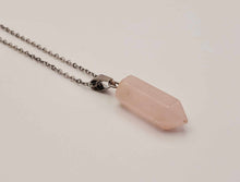 Load image into Gallery viewer, Elegant 18-Inch Silver Tone Rose Quartz Point Necklace - Perfect for Daily Wear
