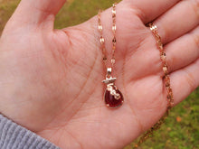 Load image into Gallery viewer, Daily Necklace: 18-Inch Carnelian Pendant in Cute Golden Bag Shape - Perfect Gift for Her